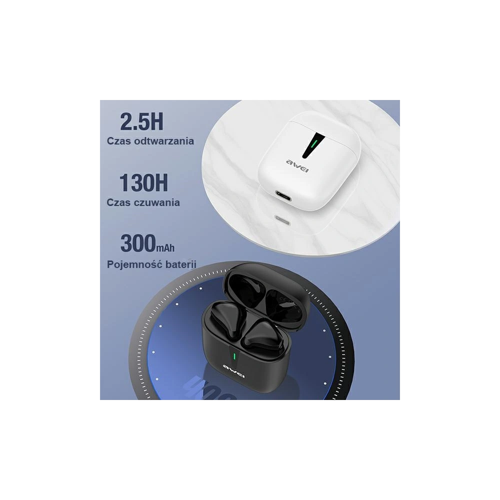 Hurtownia GSM - AWEI sluchátka Bluetooth 5.0 T21 TWS + dokovací stanice černá/black - AWEI065BLK - {ean13} - Hurt
