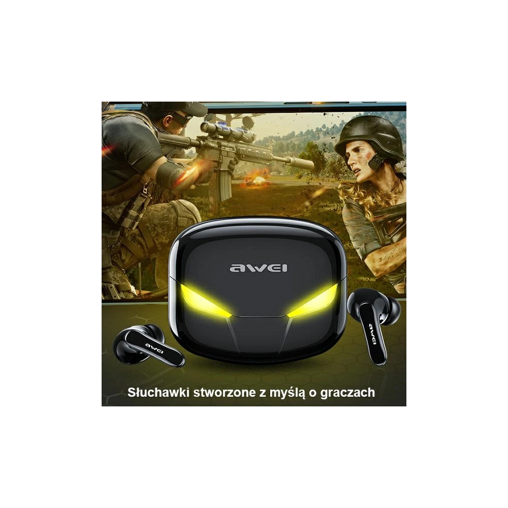 Hurtownia GSM - AWEI sluchátka Bluetooth 5.0 T35 TWS + dokovací stanice herní černá/black - AWEI066BLK - {ean13} - Hurt