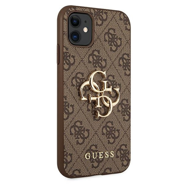 Kryt Guess GUHCN614GMGBR Apple iPhone 11 brown hardcase 4G Big Metal Logo