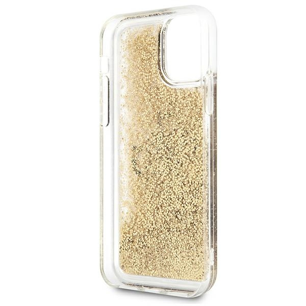 Kryt Guess GUHCN61LG4GGO Apple iPhone 11 gold hardcase 4G Big Liquid Glitter