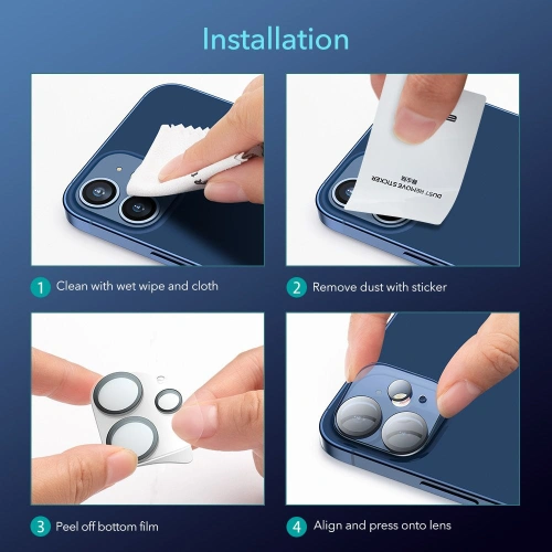 Szkło hartowane na aparat ESR Camera Lens Apple iPhone 12 mini Clear [2 PACK]