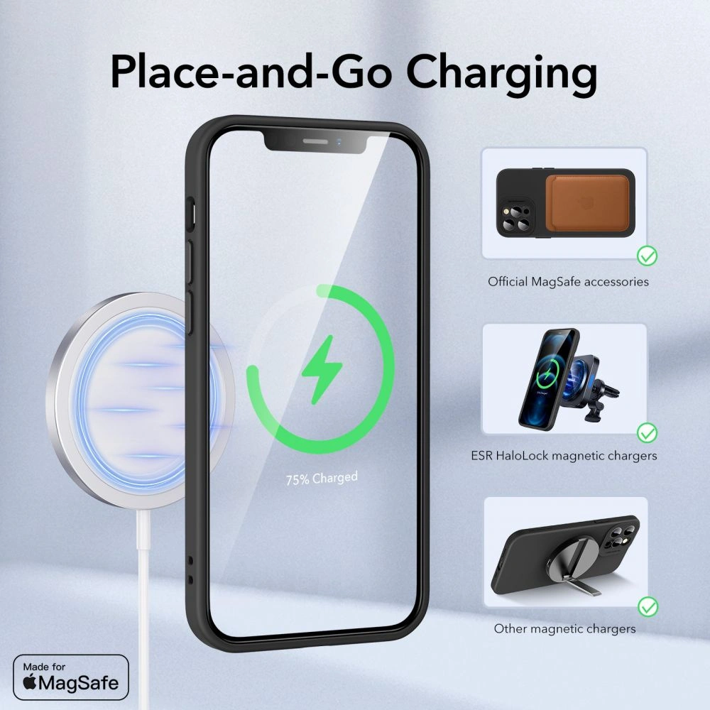 Hurtownia GSM - Etui ESR Cloud Soft MagSafe Apple iPhone 12 Pro černé - ESR329BLK - {ean13} - Hurt