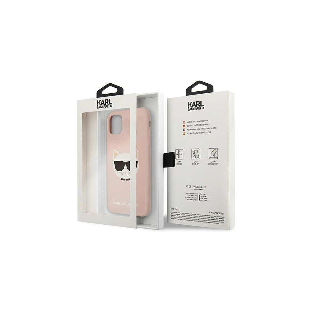 Hurtownia GSM - Etui Karl Lagerfeld KLHCN61SLCHLP Apple iPhone 11 hardcase jasně růžový/light pink silikon Choupette - KLD546PNK - {ean13} - Hurt