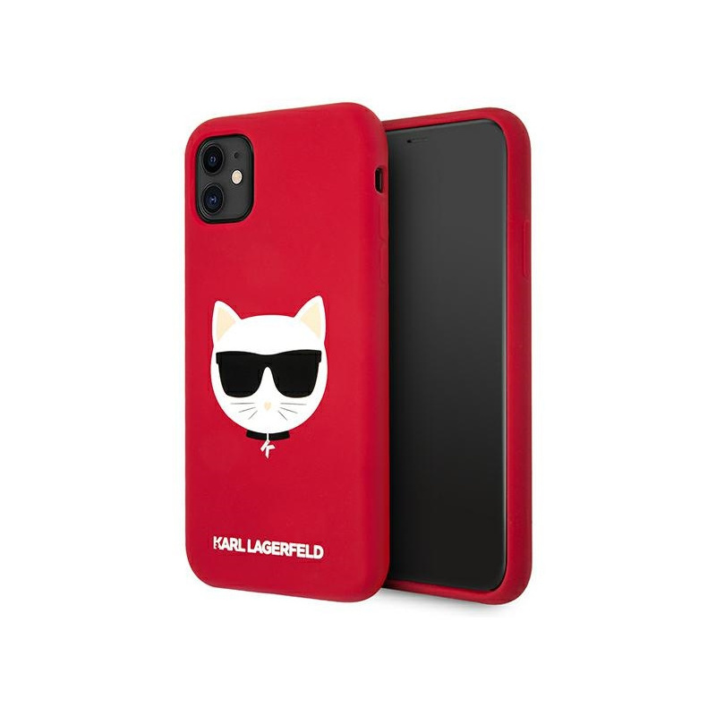 Karl Lagerfeld Distributor - 3666339001933 - KLD547RED - Karl Lagerfeld KLHCN61SLCHRE Apple iPhone 11 hardcase red Silicone Choupette - B2B homescreen