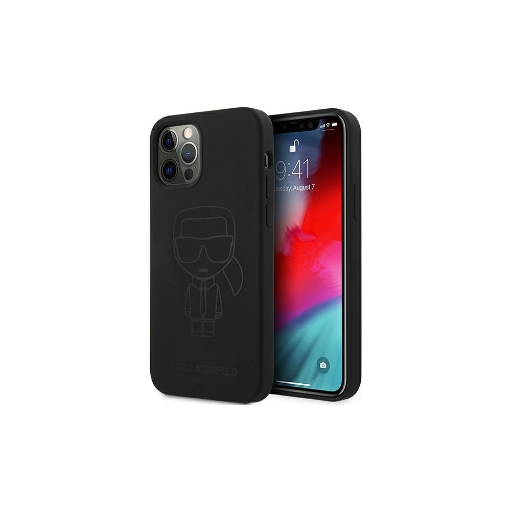 Hurtownia GSM - Etui Karl Lagerfeld KLHCP12LSILTTBK Apple iPhone 12 Pro Max černý/black Silicone Ikonik Outline - KLD549BLK - {ean13} - Hurt