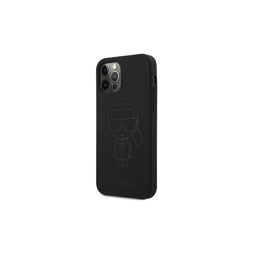 Hurtownia GSM - Etui Karl Lagerfeld KLHCP12LSILTTBK Apple iPhone 12 Pro Max černý/black Silicone Ikonik Outline - KLD549BLK - {ean13} - Hurt