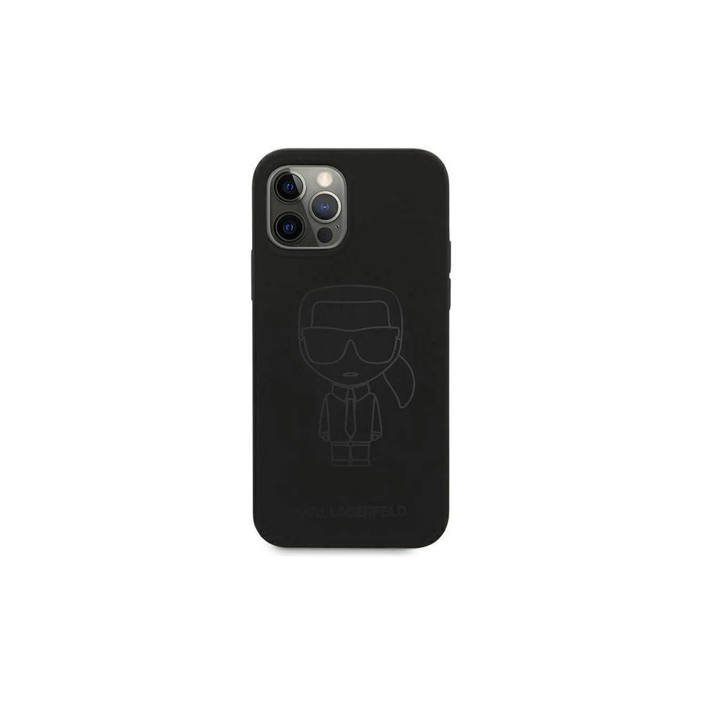 Hurtownia GSM - Etui Karl Lagerfeld KLHCP12LSILTTBK Apple iPhone 12 Pro Max černý/black Silicone Ikonik Outline - KLD549BLK - {ean13} - Hurt