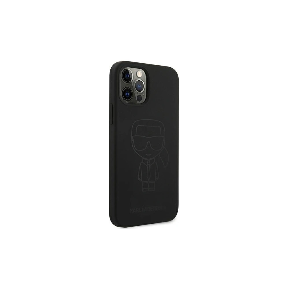 Hurtownia GSM - Etui Karl Lagerfeld KLHCP12LSILTTBK Apple iPhone 12 Pro Max černý/black Silicone Ikonik Outline - KLD549BLK - {ean13} - Hurt