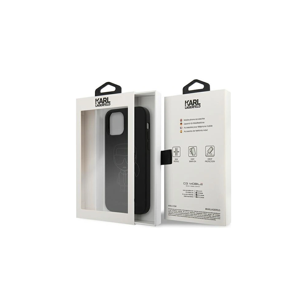 Hurtownia GSM - Etui Karl Lagerfeld KLHCP12LSILTTBK Apple iPhone 12 Pro Max černý/black Silicone Ikonik Outline - KLD549BLK - {ean13} - Hurt