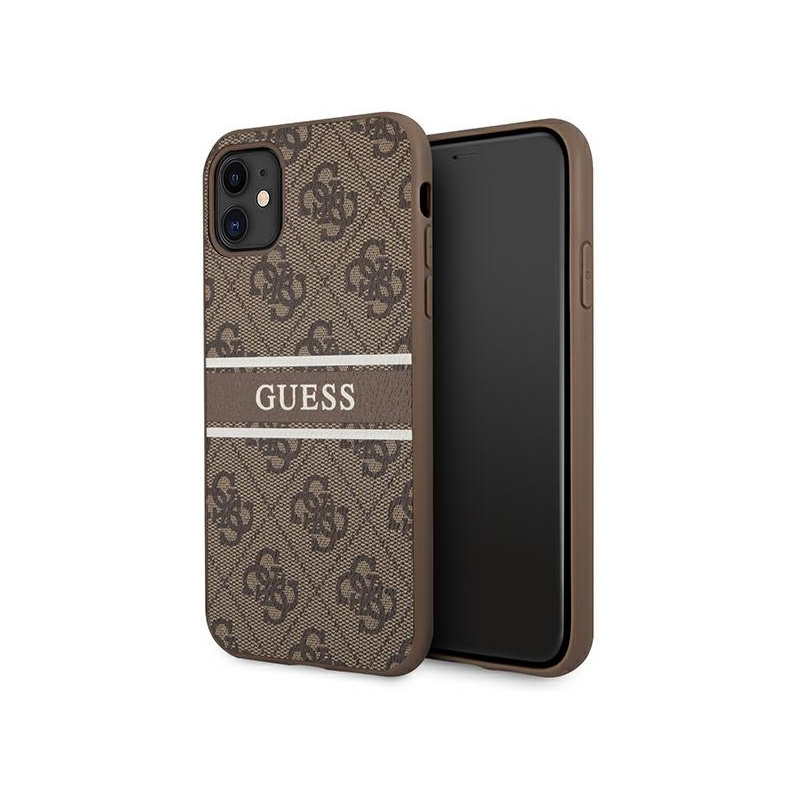 Guess Distributor - 3666339005498 - GUE998BR - Guess GUHCN614GDBR Apple iPhone 11 brown hardcase 4G Stripe - B2B homescreen