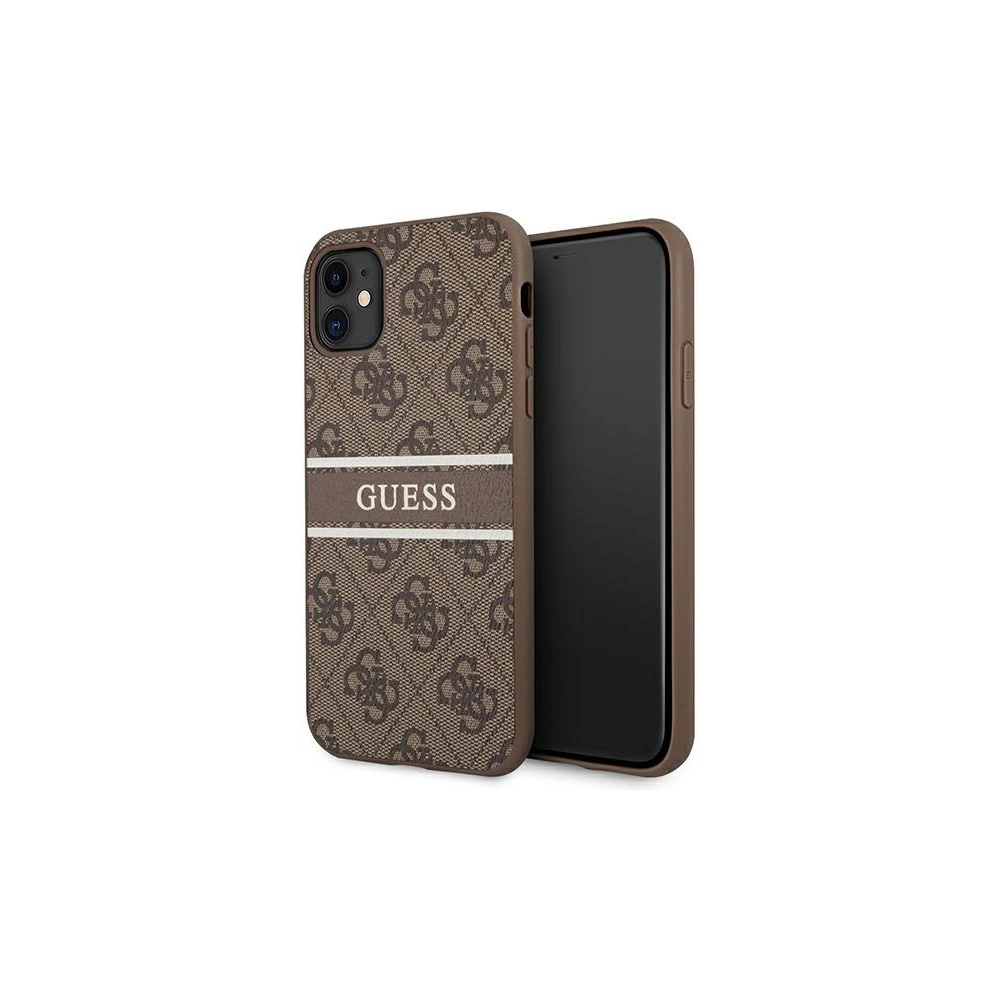 Hurtownia GSM - Etui Guess GUHCN614GDBR Apple iPhone 11 brązowy/brown hardcase 4G Stripe - GUE998BR - {ean13} - Hurt