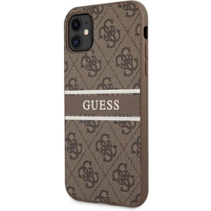 Hurtownia GSM - Etui Guess GUHCN614GDBR Apple iPhone 11 brązowy/brown hardcase 4G Stripe - GUE998BR - {ean13} - Hurt