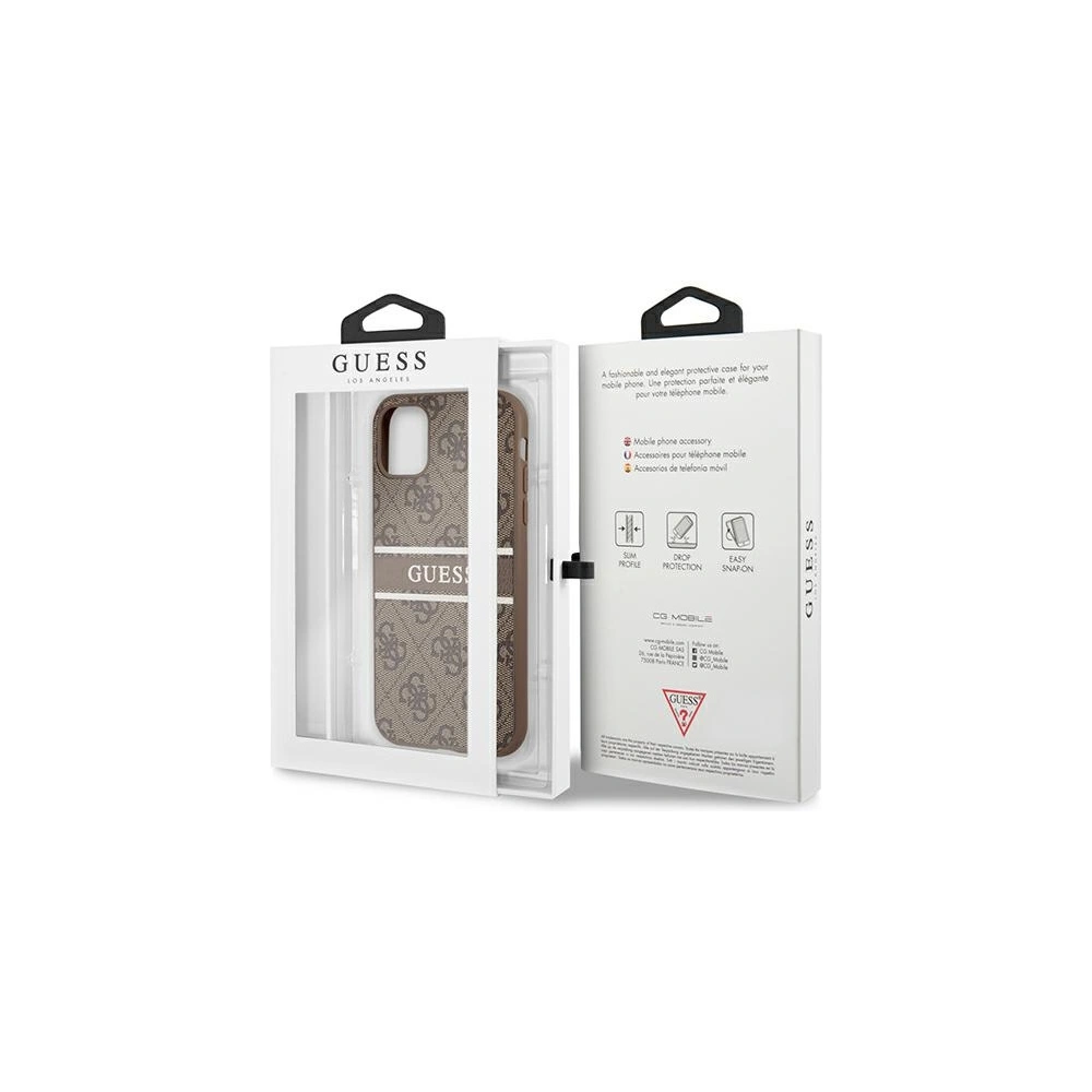 Hurtownia GSM - Etui Guess GUHCN614GDBR Apple iPhone 11 brązowy/brown hardcase 4G Stripe - GUE998BR - {ean13} - Hurt
