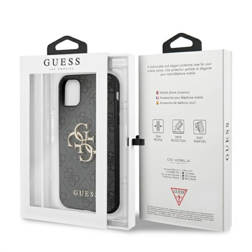 Etui Guess GUHCN614GMGGR Apple iPhone 11 szary/grey hardcase 4G Big Metal Logo