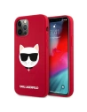 Karl Lagerfeld KLHCP12LSLCHRE Apple iPhone 12 Pro Max hardcase red Silicone Choupette