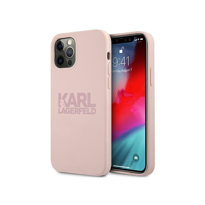 Hurtownia Karl Lagerfeld - 3700740499207 - KLD554PNK - Etui Karl Lagerfeld KLHCP12LSTKLTLP Apple iPhone 12 Pro Max Silicone Stack Logo różowy/pink - B2B homescreen