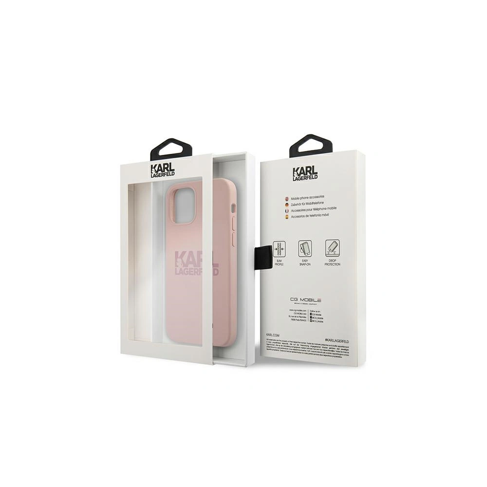 Hurtownia GSM - Etui Karl Lagerfeld KLHCP12LSTKLTLP Apple iPhone 12 Pro Max Silicone Stack Logo růžový/pink - KLD554PNK - {ean13} - Hurt