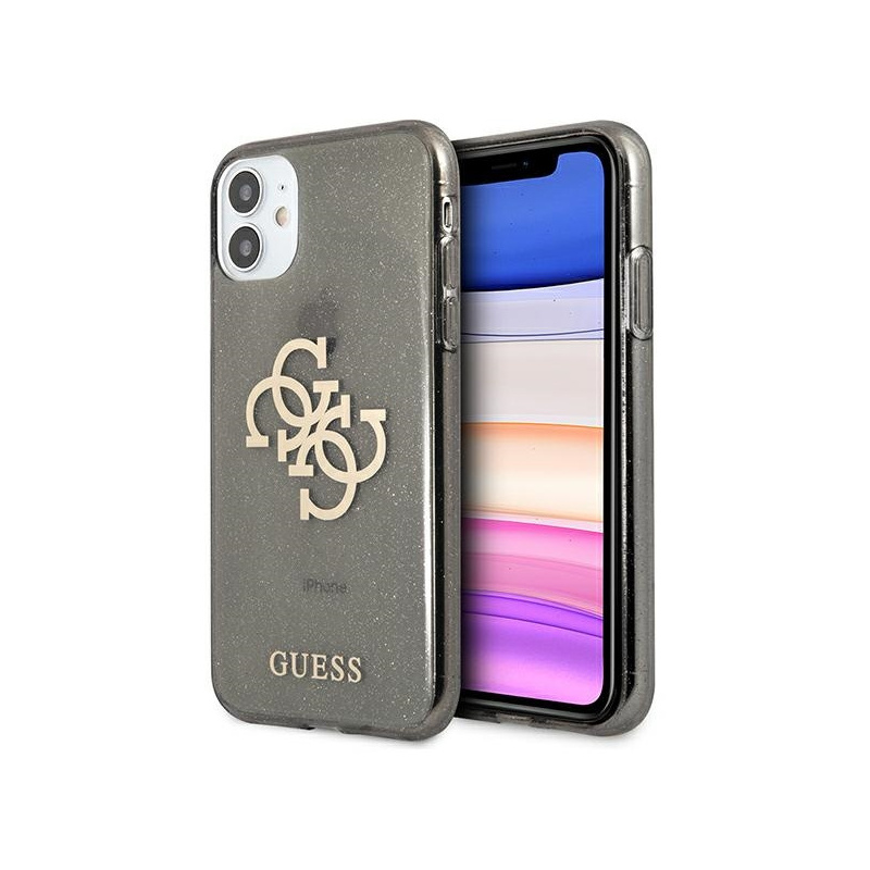 Guess Distributor - 3666339006365 - GUE1006BLK - Guess GUHCN61PCUGL4GBK Apple iPhone 11 black hard case Glitter 4G Big Logo - B2B homescreen