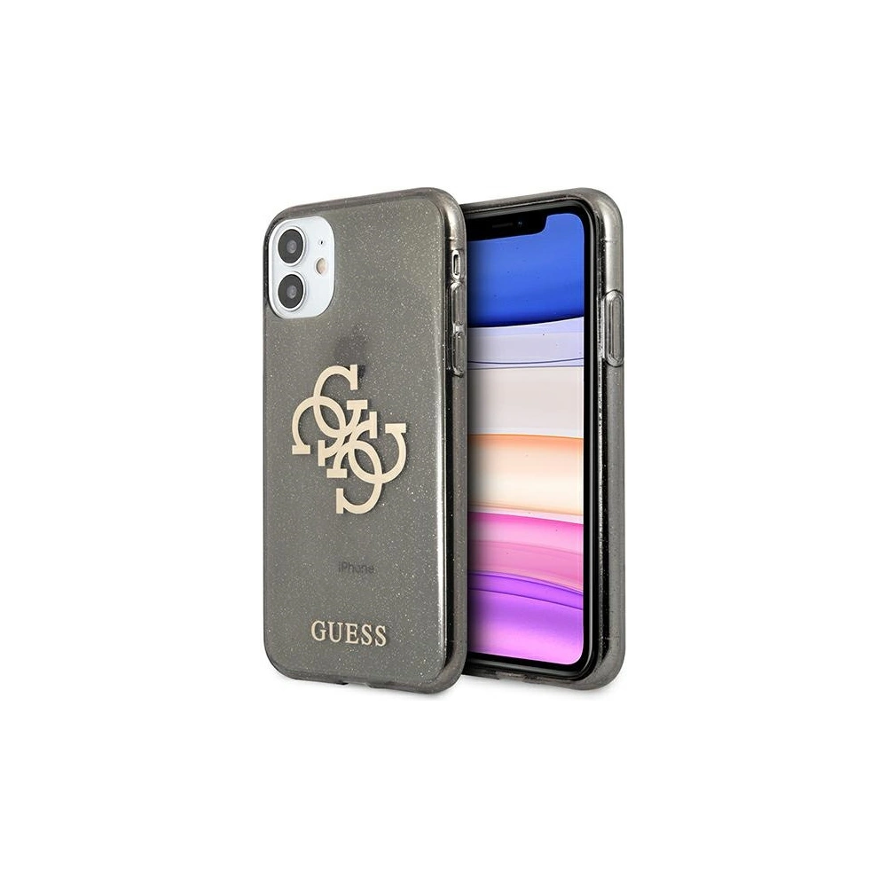 Etui Guess GUHCN61PCUGL4GBK Apple iPhone 11 černý/black hard case Glitter 4G Big Logo