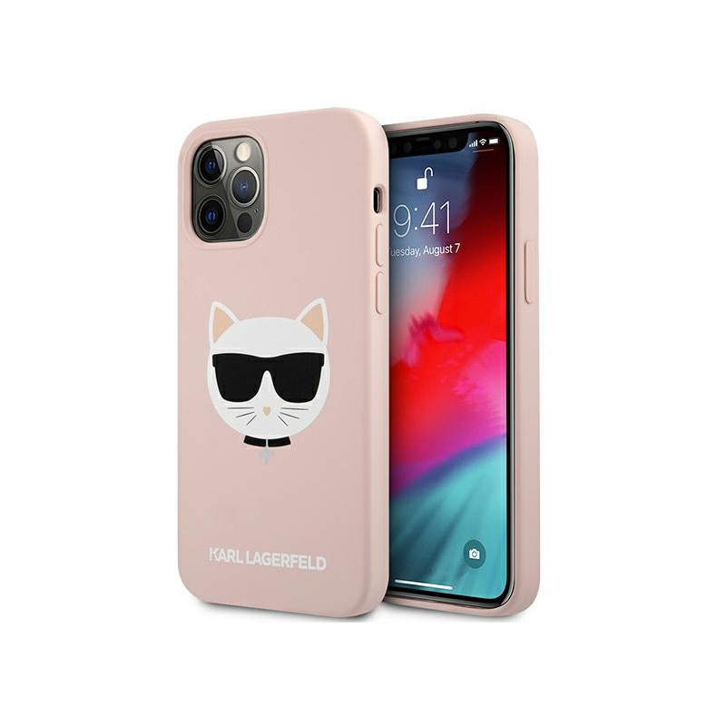 Karl Lagerfeld Distributor - 3700740499313 - KLD555PNK - Karl Lagerfeld KLHCP12MSLCHLP Apple iPhone 12/12 Pro hardcase light pink Silicone Choupette - B2B homescreen