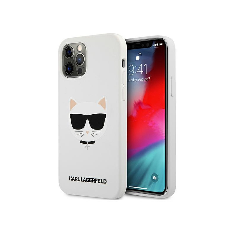 Hurtownia Karl Lagerfeld - 3700740499283 - KLD557WHT - Etui Karl Lagerfeld KLHCP12MSLCHWH Apple iPhone 12/12 Pro hardcase biały/white Silicone Choupette - B2B homescreen