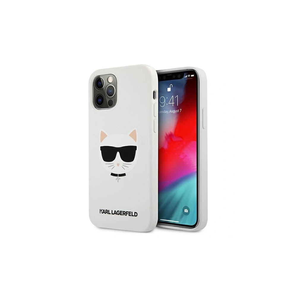 Hurtownia GSM - Etui Karl Lagerfeld KLHCP12MSLCHWH Apple iPhone 12/12 Pro hardcase biały/white Silicone Choupette - KLD557WHT - {ean13} - Hurt