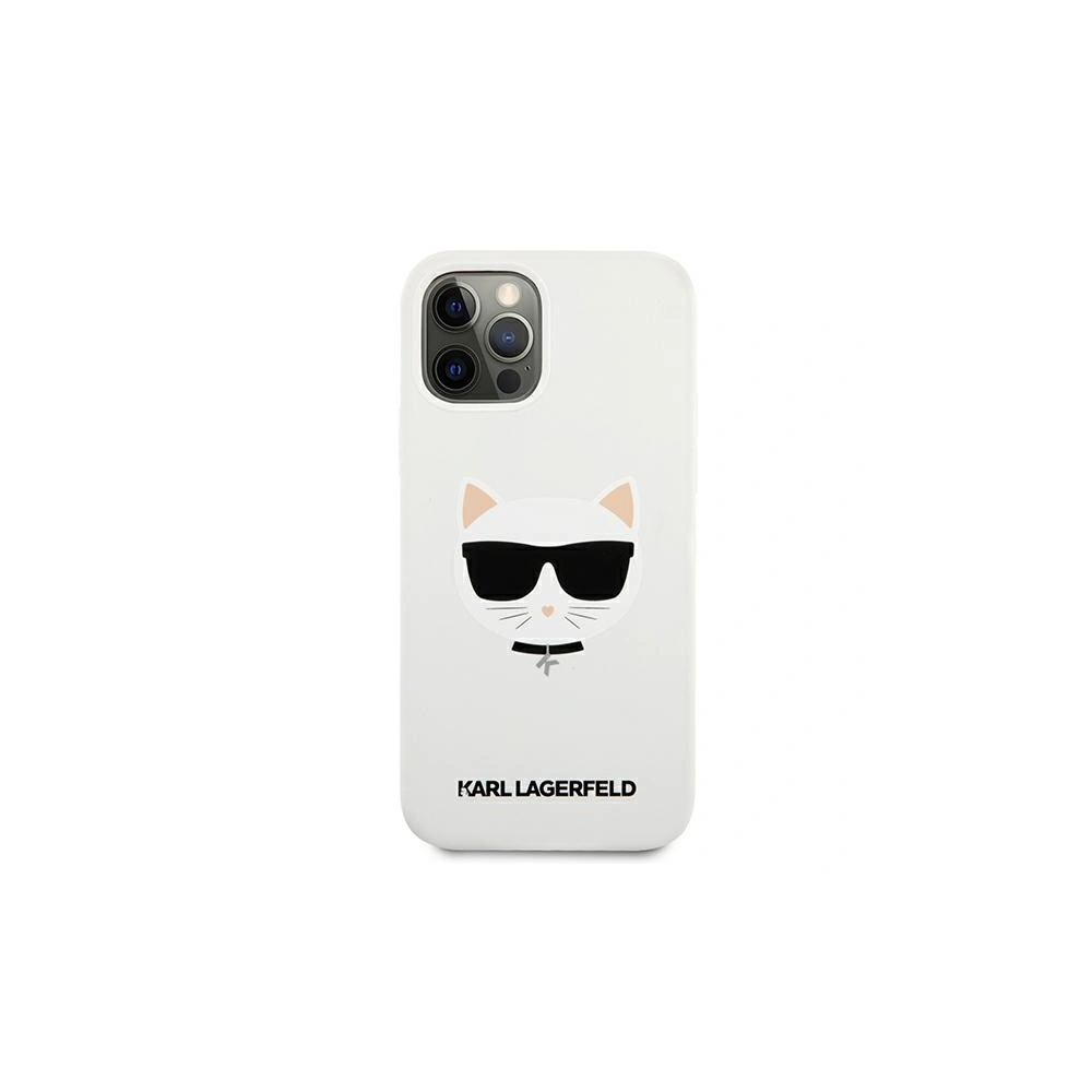 Hurtownia GSM - Etui Karl Lagerfeld KLHCP12MSLCHWH Apple iPhone 12/12 Pro hardcase biały/white Silicone Choupette - KLD557WHT - {ean13} - Hurt
