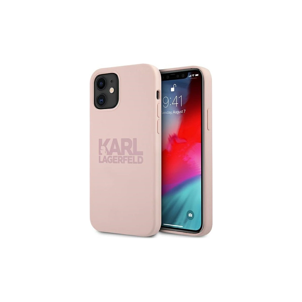 Hurtownia GSM - Etui Karl Lagerfeld KLHCP12SSTKLTLP Apple iPhone 12 mini Silicone Stack Logo różowy/pink - KLD558PNK - {ean13} - Hurt