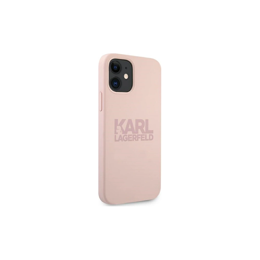 Hurtownia GSM - Etui Karl Lagerfeld KLHCP12SSTKLTLP Apple iPhone 12 mini Silicone Stack Logo różowy/pink - KLD558PNK - {ean13} - Hurt