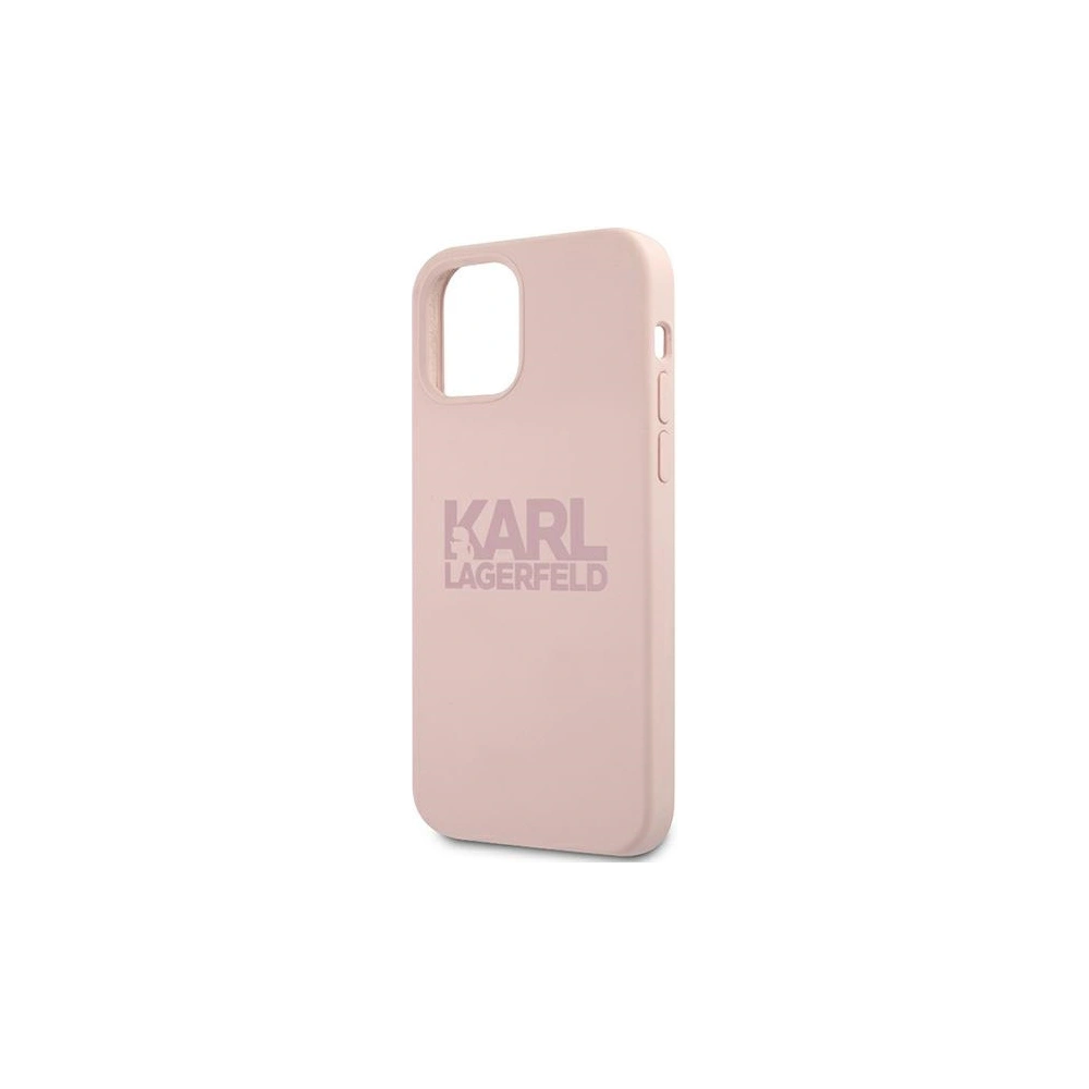 Hurtownia GSM - Etui Karl Lagerfeld KLHCP12SSTKLTLP Apple iPhone 12 mini Silicone Stack Logo różowy/pink - KLD558PNK - {ean13} - Hurt