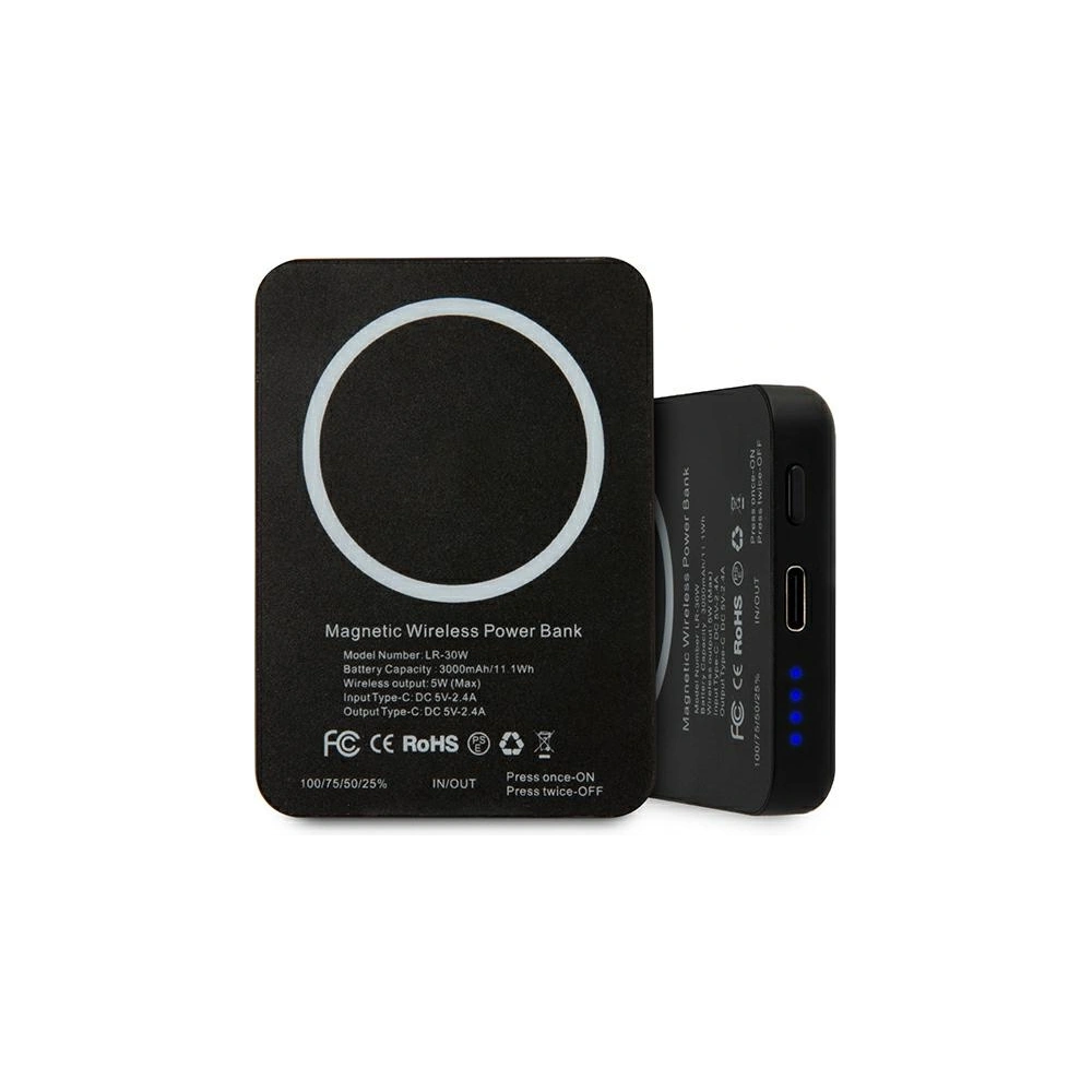 Hurtownia GSM - Powerbank indukcyjny Karl Lagerfeld KLPBMSOIBK 3000mAh MagSafe - KLD559 - {ean13} - Hurt