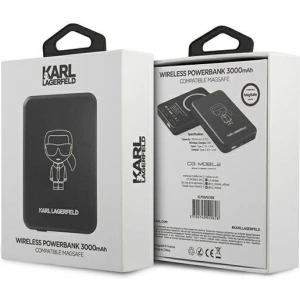 Hurtownia GSM - Powerbank indukcyjny Karl Lagerfeld KLPBMSOIBK 3000mAh MagSafe - KLD559 - {ean13} - Hurt
