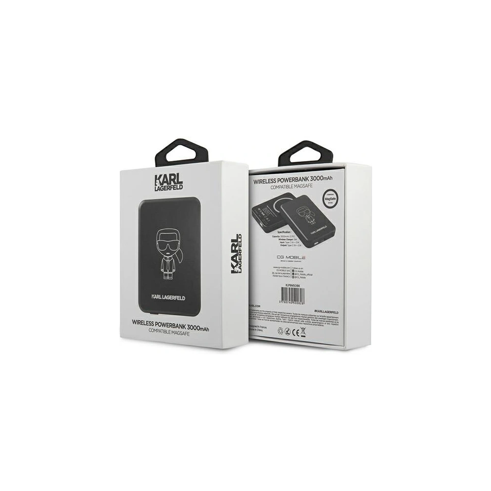 Hurtownia GSM - Powerbank indukcyjny Karl Lagerfeld KLPBMSOIBK 3000mAh MagSafe - KLD559 - {ean13} - Hurt