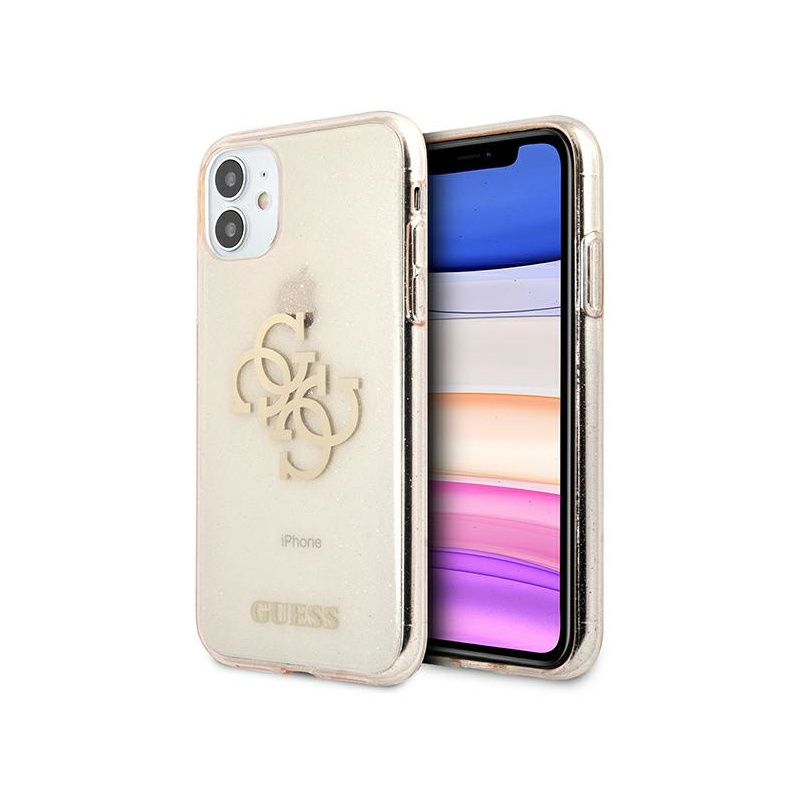 Guess Distributor - 3666339006396 - GUE1007GLD - Guess GUHCN61PCUGL4GGO Apple iPhone 11 gold hard case Glitter 4G Big Logo - B2B homescreen