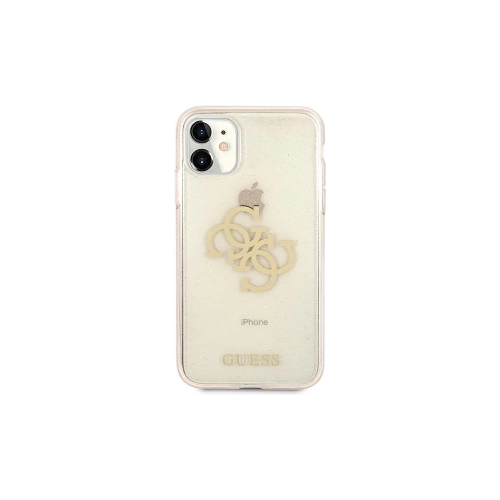 Hurtownia GSM - Etui Guess GUHCN61PCUGL4GGO Apple iPhone 11 zlatý/gold tvrdý kryt Glitter 4G Velké logo - GUE1007GLD - {ean13} - Hurt