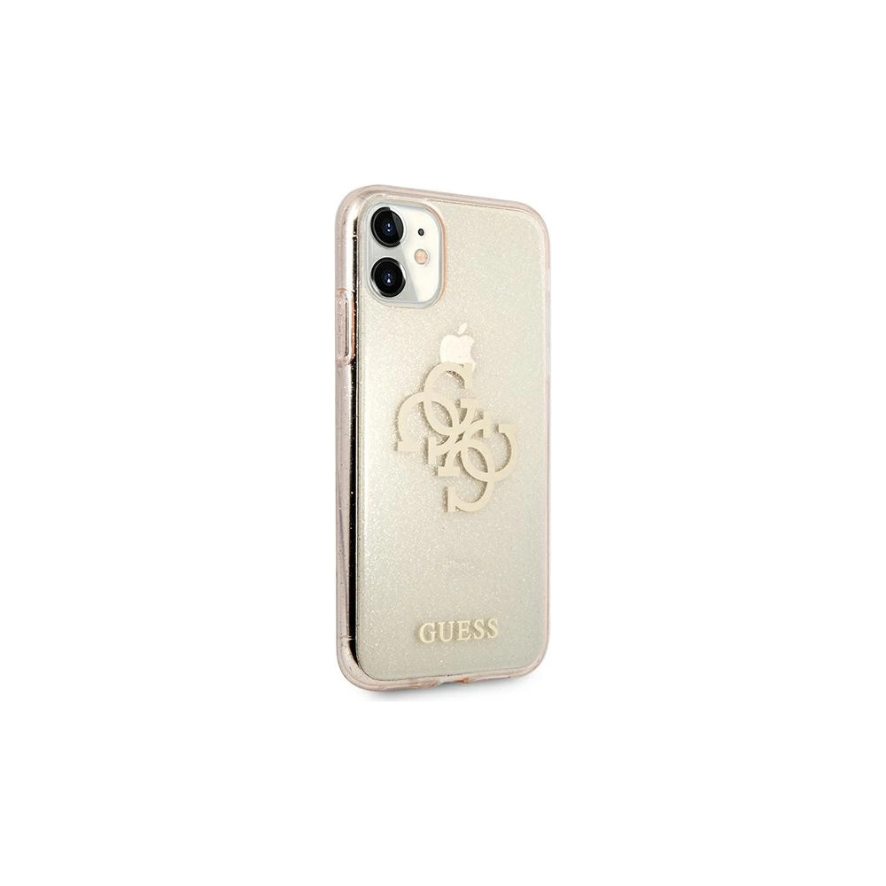 Hurtownia GSM - Etui Guess GUHCN61PCUGL4GGO Apple iPhone 11 zlatý/gold tvrdý kryt Glitter 4G Velké logo - GUE1007GLD - {ean13} - Hurt