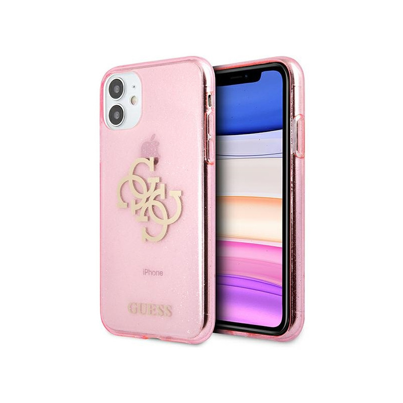 Hurtownia Guess - 3666339006457 - GUE1008PNK - Etui Guess GUHCN61PCUGL4GPI Apple iPhone 11 różowy/pink hard case Glitter 4G Big Logo - B2B homescreen