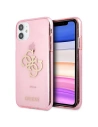 Guess GUHCN61PCUGL4GPI Apple iPhone 11 pink hard case Glitter 4G Big Logo