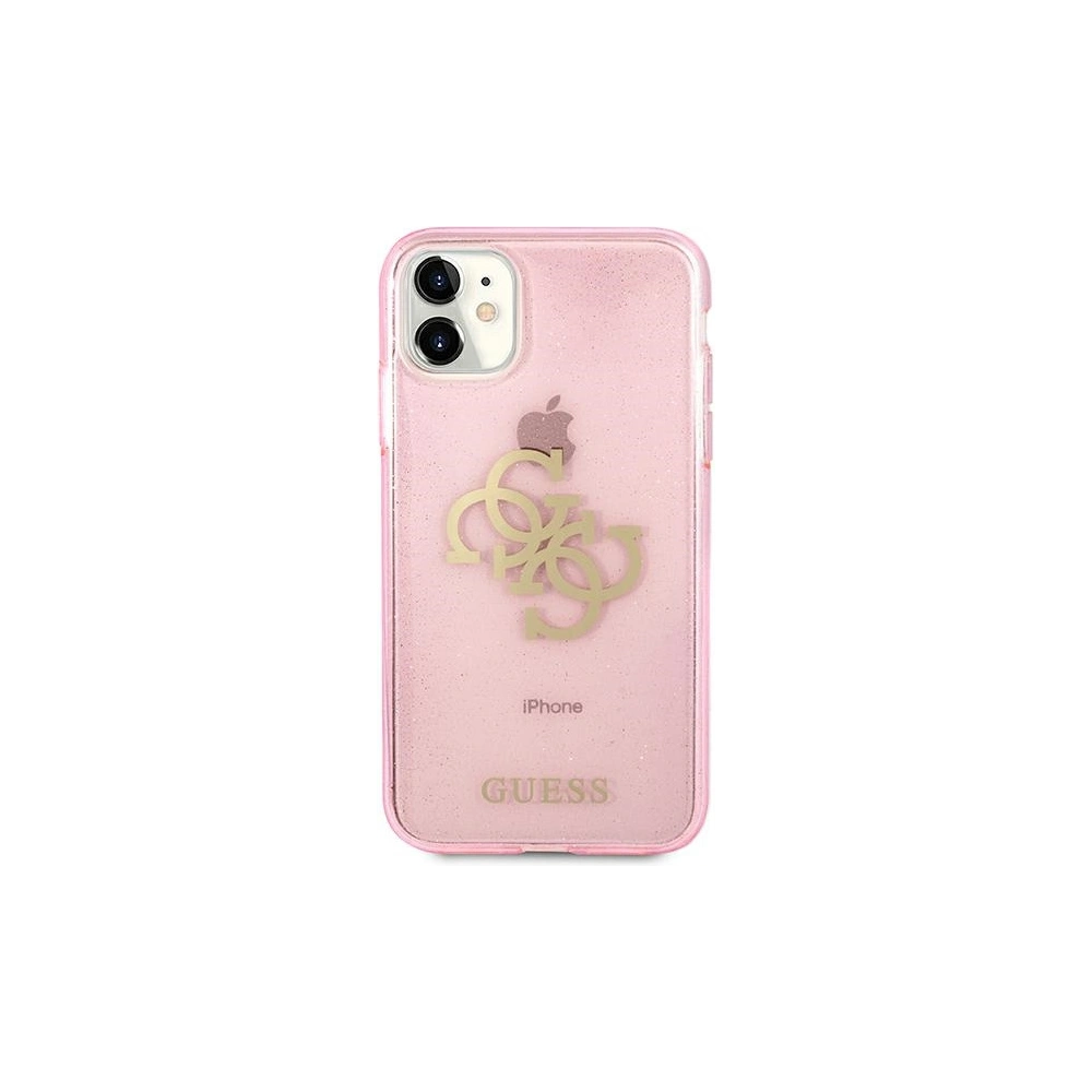 Hurtownia GSM - Etui Guess GUHCN61PCUGL4GPI Apple iPhone 11 růžové/pink tvrdé pouzdro Glitter 4G Velké logo - GUE1008PNK - {ean13} - Hurt