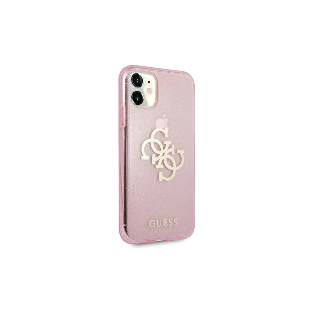 Hurtownia GSM - Etui Guess GUHCN61PCUGL4GPI Apple iPhone 11 růžové/pink tvrdé pouzdro Glitter 4G Velké logo - GUE1008PNK - {ean13} - Hurt
