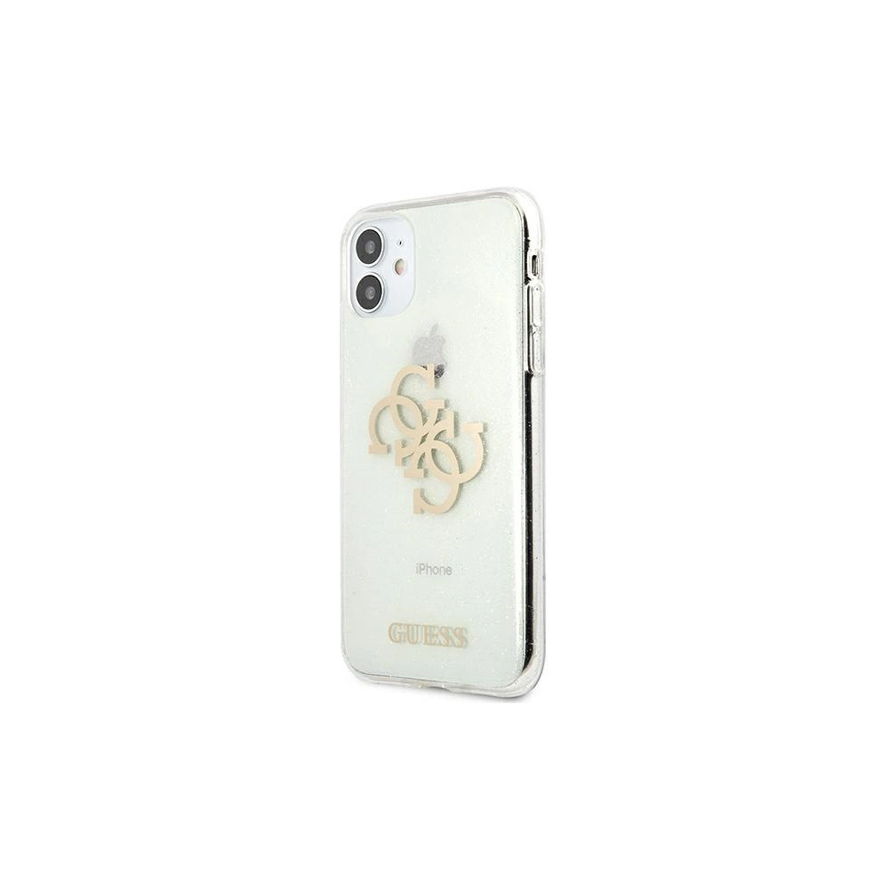 Hurtownia GSM - Etui Guess GUHCN61PCUGL4GTR Apple iPhone 11 průhledný tvrdý kryt Glitter 4G Velké logo - GUE1009CL - {ean13} - Hurt