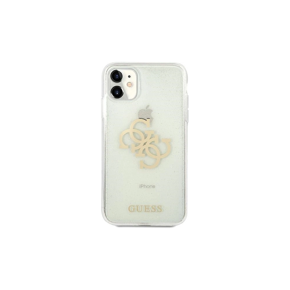 Hurtownia GSM - Etui Guess GUHCN61PCUGL4GTR Apple iPhone 11 průhledný tvrdý kryt Glitter 4G Velké logo - GUE1009CL - {ean13} - Hurt