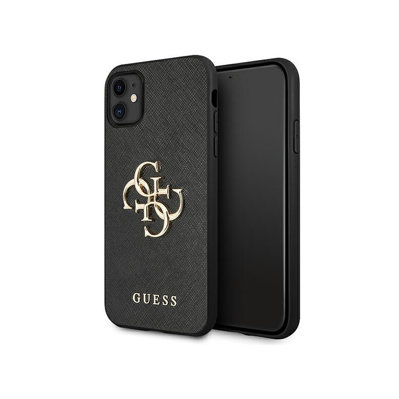 Guess Distributor - 3666339006570 - GUE1010BLK - Guess GUHCN61SA4GGBK Apple iPhone 11 black hardcase Saffiano 4G Metal Logo - B2B homescreen