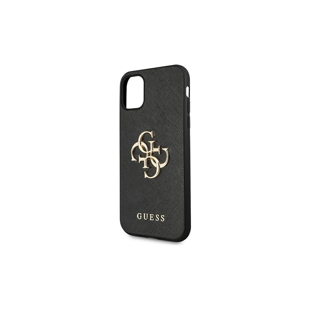 Hurtownia GSM - Etui Guess GUHCN61SA4GGBK Apple iPhone 11 černý/black hardcase Saffiano 4G Metal Logo - GUE1010BLK - {ean13} - Hurt