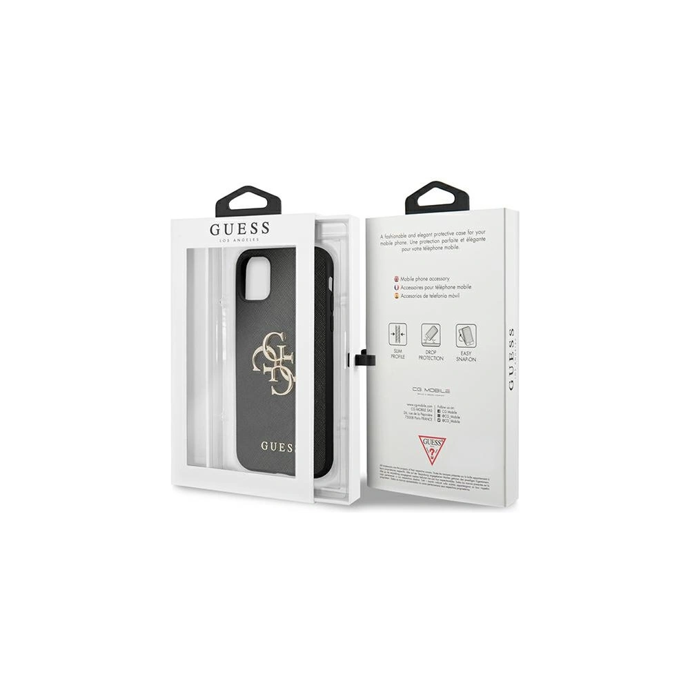 Hurtownia GSM - Etui Guess GUHCN61SA4GGBK Apple iPhone 11 černý/black hardcase Saffiano 4G Metal Logo - GUE1010BLK - {ean13} - Hurt