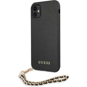 Hurtownia GSM - Etui Guess GUHCN61SASGBK Apple iPhone 11 czarny/black hardcase Saffiano Chain - GUE1012BLK - {ean13} - Hurt