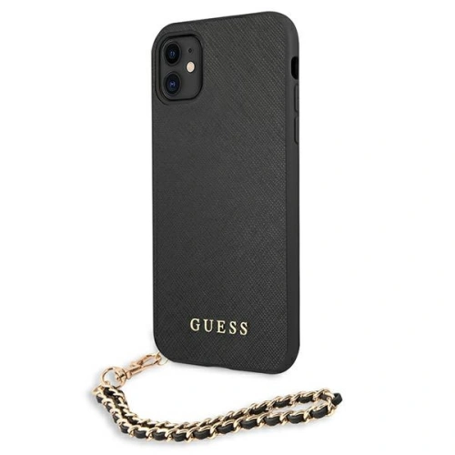 Etui Guess GUHCN61SASGBK Apple iPhone 11 czarny/black hardcase Saffiano Chain