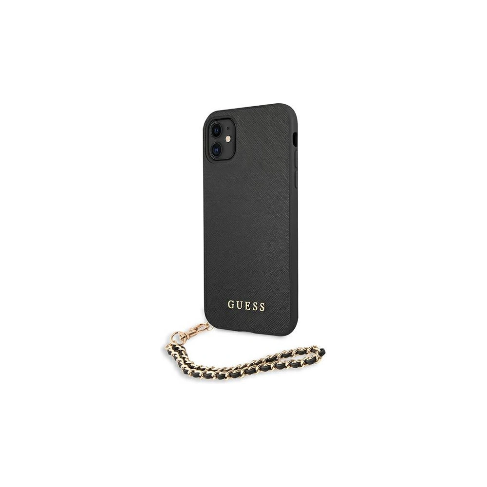 Hurtownia GSM - Etui Guess GUHCN61SASGBK Apple iPhone 11 czarny/black hardcase Saffiano Chain - GUE1012BLK - {ean13} - Hurt