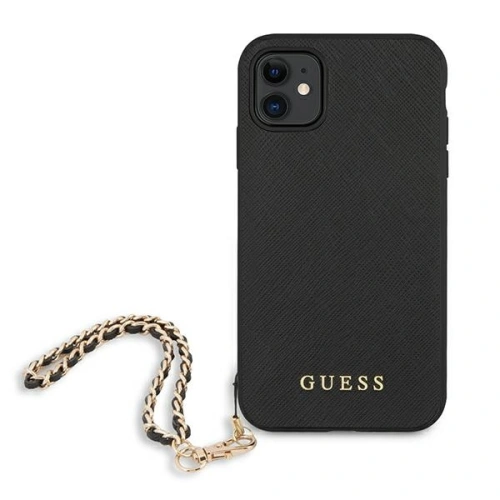 Etui Guess GUHCN61SASGBK Apple iPhone 11 czarny/black hardcase Saffiano Chain