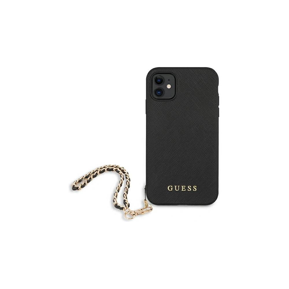 Hurtownia GSM - Etui Guess GUHCN61SASGBK Apple iPhone 11 czarny/black hardcase Saffiano Chain - GUE1012BLK - {ean13} - Hurt